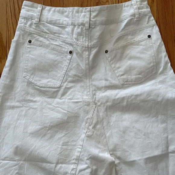 Farm Rio sz L 100% Cotton Elegant White Maxi Jean Skirt a line great condition - Picture 5 of 8